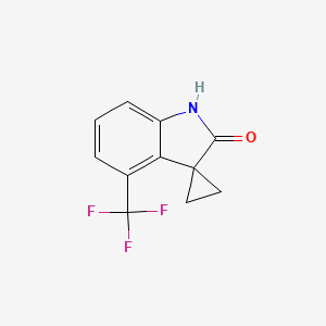 molecular formula C11H8F3NO B2660574 4'-(Trifluoromethyl)spiro[cyclopropane-1,3'-indolin]-2'-one CAS No. 1822816-46-5