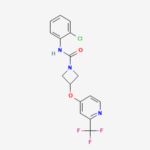 B2660578 N-(2-Chlorophenyl)-3-[2-(trifluoromethyl)pyridin-4-yl]oxyazetidine-1-carboxamide CAS No. 2380079-95-6