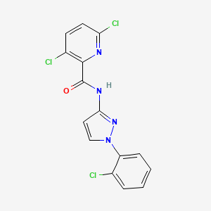 molecular formula C15H9Cl3N4O B2660591 3,6-dichloro-N-[1-(2-chlorophenyl)-1H-pyrazol-3-yl]pyridine-2-carboxamide CAS No. 1808806-53-2