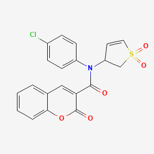 B2660595 N-(4-chlorophenyl)-N-(1,1-dioxido-2,3-dihydrothiophen-3-yl)-2-oxo-2H-chromene-3-carboxamide CAS No. 863007-45-8