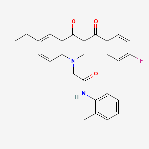 2-(6-ethyl-3-(4-fluorobenzoyl)-4-oxoquinolin-1(4H)-yl)-N-(o-tolyl)acetamide