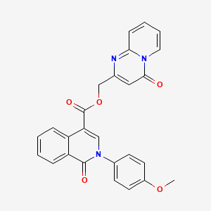 molecular formula C26H19N3O5 B2660616 (4-oxo-4H-pyrido[1,2-a]pyrimidin-2-yl)methyl 2-(4-methoxyphenyl)-1-oxo-1,2-dihydroisoquinoline-4-carboxylate CAS No. 1029747-81-6