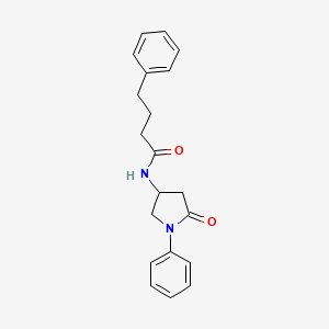 molecular formula C20H22N2O2 B2660623 N-(5-oxo-1-phenylpyrrolidin-3-yl)-4-phenylbutanamide CAS No. 896363-00-1