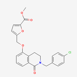 molecular formula C23H20ClNO5 B2660631 Methyl 5-(((2-(4-chlorobenzyl)-1-oxo-1,2,3,4-tetrahydroisoquinolin-5-yl)oxy)methyl)furan-2-carboxylate CAS No. 850906-40-0