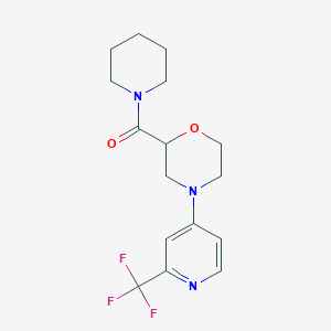 molecular formula C16H20F3N3O2 B2660637 Piperidin-1-yl-[4-[2-(trifluoromethyl)pyridin-4-yl]morpholin-2-yl]methanone CAS No. 2415469-78-0
