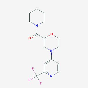 molecular formula C16H20F3N3O2 B2660637 2-(Piperidine-1-carbonyl)-4-[2-(trifluoromethyl)pyridin-4-yl]morpholine CAS No. 2415469-78-0