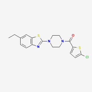 molecular formula C18H18ClN3OS2 B2660638 (5-Chlorothiophen-2-yl)(4-(6-ethylbenzo[d]thiazol-2-yl)piperazin-1-yl)methanone CAS No. 897467-98-0