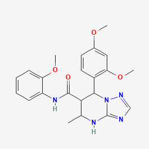 molecular formula C22H25N5O4 B2660641 7-(2,4-dimethoxyphenyl)-N-(2-methoxyphenyl)-5-methyl-4,5,6,7-tetrahydro-[1,2,4]triazolo[1,5-a]pyrimidine-6-carboxamide CAS No. 1212285-69-2