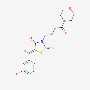 molecular formula C19H22N2O4S2 B2660643 (Z)-5-(3-methoxybenzylidene)-3-(4-morpholino-4-oxobutyl)-2-thioxothiazolidin-4-one CAS No. 476667-50-2