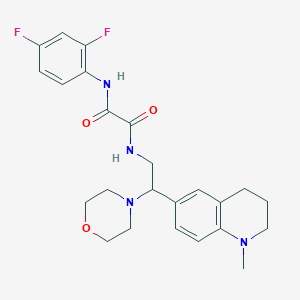 molecular formula C24H28F2N4O3 B2660644 N-(2,4-difluorophenyl)-N'-[2-(1-methyl-1,2,3,4-tetrahydroquinolin-6-yl)-2-morpholin-4-ylethyl]ethanediamide CAS No. 921924-72-3