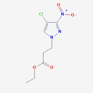 molecular formula C8H10ClN3O4 B2660646 ethyl 3-(4-chloro-3-nitro-1H-pyrazol-1-yl)propanoate CAS No. 1004644-11-4