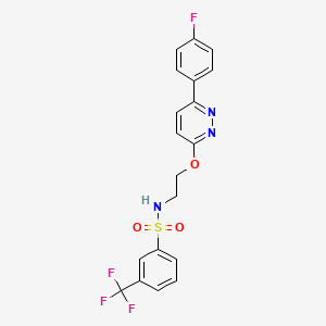 molecular formula C19H15F4N3O3S B2660655 N-(2-((6-(4-fluorophenyl)pyridazin-3-yl)oxy)ethyl)-3-(trifluoromethyl)benzenesulfonamide CAS No. 920213-36-1