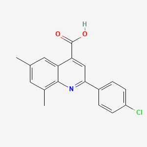 molecular formula C18H14ClNO2 B2660660 2-(4-Chlorophenyl)-6,8-dimethylquinoline-4-carboxylic acid CAS No. 351357-26-1