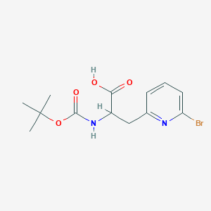 molecular formula C13H17BrN2O4 B2660672 3-(6-Bromopyridin-2-yl)-2-[(2-methylpropan-2-yl)oxycarbonylamino]propanoic acid CAS No. 1379833-34-7
