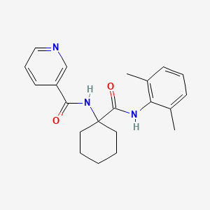 molecular formula C21H25N3O2 B2660690 N-{1-[(2,6-dimethylphenyl)carbamoyl]cyclohexyl}pyridine-3-carboxamide CAS No. 503561-72-6