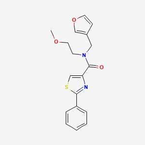 molecular formula C18H18N2O3S B2660696 N-(furan-3-ylmethyl)-N-(2-methoxyethyl)-2-phenylthiazole-4-carboxamide CAS No. 1797649-41-2