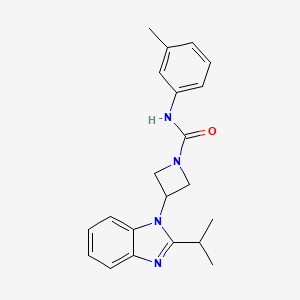 molecular formula C21H24N4O B2660699 N-(3-Methylphenyl)-3-(2-propan-2-ylbenzimidazol-1-yl)azetidine-1-carboxamide CAS No. 2415517-30-3