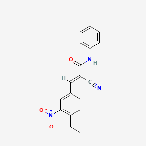 molecular formula C19H17N3O3 B2660703 (E)-2-cyano-3-(4-ethyl-3-nitrophenyl)-N-(4-methylphenyl)prop-2-enamide CAS No. 851472-93-0