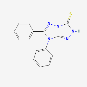 molecular formula C15H11N5S B2660715 diphenyl-7H-[1,2,4]triazolo[4,3-b][1,2,4]triazole-3-thiol CAS No. 374088-62-7