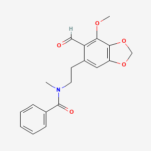 B2660768 N-[2-(6-formyl-7-methoxy-1,3-benzodioxol-5-yl)ethyl]-N-methylbenzamide CAS No. 111441-33-9