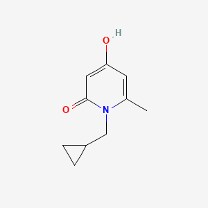 molecular formula C10H13NO2 B2660773 1-Cyclopropylmethyl-4-hydroxy-6-methyl-1H-pyridin-2-one CAS No. 893724-94-2