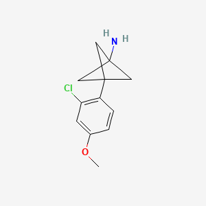 molecular formula C12H14ClNO B2660783 3-(2-Chloro-4-methoxyphenyl)bicyclo[1.1.1]pentan-1-amine CAS No. 2287274-55-7