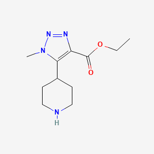 molecular formula C11H18N4O2 B2660785 Ethyl 1-methyl-5-piperidin-4-yltriazole-4-carboxylate CAS No. 2248371-00-6