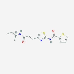 molecular formula C15H19N3O2S2 B2660788 N-(4-(3-(sec-butylamino)-3-oxopropyl)thiazol-2-yl)thiophene-2-carboxamide CAS No. 1021059-03-9