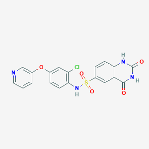 molecular formula C19H13ClN4O5S B2660795 N-(2-chloro-4-(pyridin-3-yloxy)phenyl)-2,4-dioxo-1,2,3,4-tetrahydroquinazoline-6-sulfonamide CAS No. 2034428-05-0