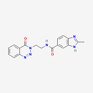 molecular formula C18H16N6O2 B2660797 2-methyl-N-(2-(4-oxobenzo[d][1,2,3]triazin-3(4H)-yl)ethyl)-1H-benzo[d]imidazole-6-carboxamide CAS No. 2034226-48-5