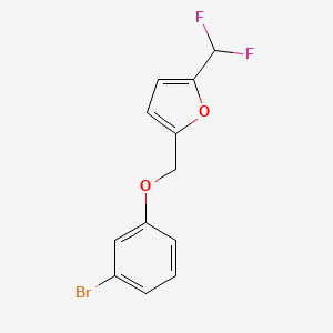 molecular formula C12H9BrF2O2 B2660823 2-[(3-Bromophenoxy)methyl]-5-(difluoromethyl)furan CAS No. 2248286-58-8