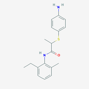 molecular formula C18H22N2OS B2660829 2-[(4-aminophenyl)thio]-N-(2-ethyl-6-methylphenyl)propanamide CAS No. 899584-11-3