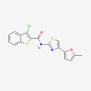 3-chloro-N-[4-(5-methylfuran-2-yl)-1,3-thiazol-2-yl]-1-benzothiophene-2-carboxamide