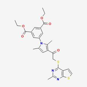diethyl 5-(2,5-dimethyl-3-(2-((2-methylthieno[2,3-d]pyrimidin-4-yl)thio)acetyl)-1H-pyrrol-1-yl)isophthalate