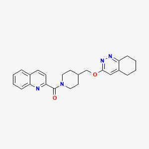 molecular formula C24H26N4O2 B2660839 Quinolin-2-yl(4-(((5,6,7,8-tetrahydrocinnolin-3-yl)oxy)methyl)piperidin-1-yl)methanone CAS No. 2309307-86-4
