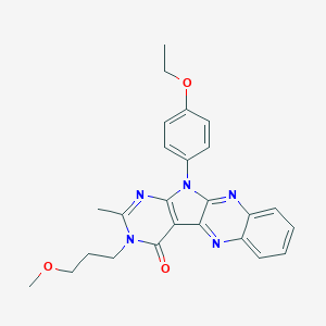 molecular formula C25H25N5O3 B266084 11-(4-ethoxyphenyl)-3-(3-methoxypropyl)-2-methyl-3,11-dihydro-4H-pyrimido[5',4':4,5]pyrrolo[2,3-b]quinoxalin-4-one 