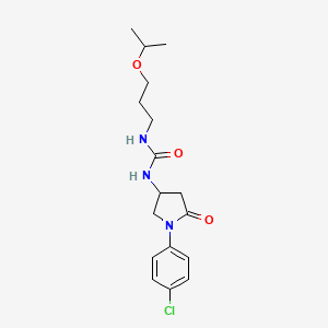 molecular formula C17H24ClN3O3 B2660841 1-(1-(4-Chlorophenyl)-5-oxopyrrolidin-3-yl)-3-(3-isopropoxypropyl)urea CAS No. 894025-18-4