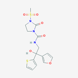 N-(2-(furan-3-yl)-2-hydroxy-2-(thiophen-2-yl)ethyl)-3-(methylsulfonyl)-2-oxoimidazolidine-1-carboxamide