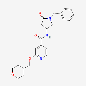 B2660854 N-(1-benzyl-5-oxopyrrolidin-3-yl)-2-((tetrahydro-2H-pyran-4-yl)methoxy)isonicotinamide CAS No. 2034297-84-0