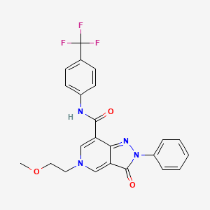 B2660855 5-(2-methoxyethyl)-3-oxo-2-phenyl-N-(4-(trifluoromethyl)phenyl)-3,5-dihydro-2H-pyrazolo[4,3-c]pyridine-7-carboxamide CAS No. 923179-51-5