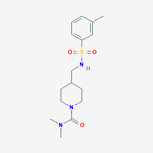 B2660857 N,N-dimethyl-4-((3-methylphenylsulfonamido)methyl)piperidine-1-carboxamide CAS No. 2034377-41-6