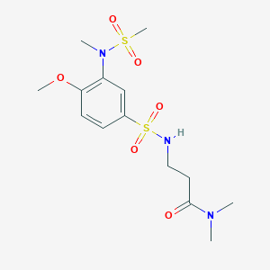 B2660860 3-(4-methoxy-3-(N-methylmethylsulfonamido)phenylsulfonamido)-N,N-dimethylpropanamide CAS No. 881935-54-2