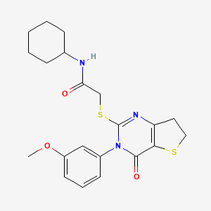 B2660868 N-cyclohexyl-2-((3-(3-methoxyphenyl)-4-oxo-3,4,6,7-tetrahydrothieno[3,2-d]pyrimidin-2-yl)thio)acetamide CAS No. 877655-47-5