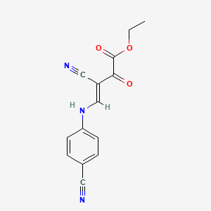 B2660872 ethyl (3E)-3-cyano-4-[(4-cyanophenyl)amino]-2-oxobut-3-enoate CAS No. 338959-95-8
