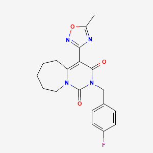 B2660877 2-(4-fluorobenzyl)-4-(5-methyl-1,2,4-oxadiazol-3-yl)-6,7,8,9-tetrahydropyrimido[1,6-a]azepine-1,3(2H,5H)-dione CAS No. 1775439-08-1