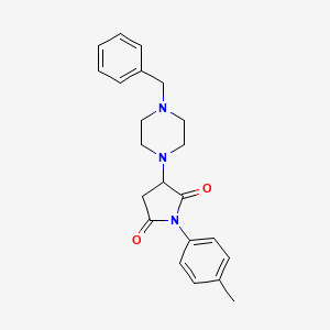 molecular formula C22H25N3O2 B2660883 3-(4-苄基哌嗪-1-基)-1-(4-甲基苯基)吡咯烷-2,5-二酮 CAS No. 354786-18-8