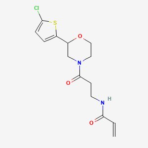 N-[3-[2-(5-Chlorothiophen-2-yl)morpholin-4-yl]-3-oxopropyl]prop-2-enamide