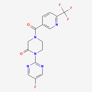 1-(5-Fluoropyrimidin-2-yl)-4-[6-(trifluoromethyl)pyridine-3-carbonyl]piperazin-2-one