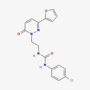 molecular formula C17H15ClN4O3 B2660914 1-(4-chlorophenyl)-3-(2-(3-(furan-2-yl)-6-oxopyridazin-1(6H)-yl)ethyl)urea CAS No. 1021111-81-8