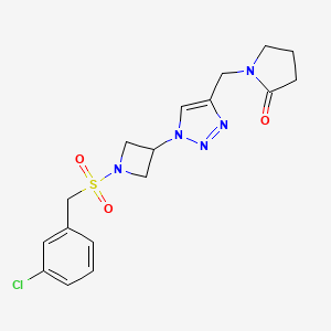 1-((1-(1-((3-chlorobenzyl)sulfonyl)azetidin-3-yl)-1H-1,2,3-triazol-4-yl)methyl)pyrrolidin-2-one